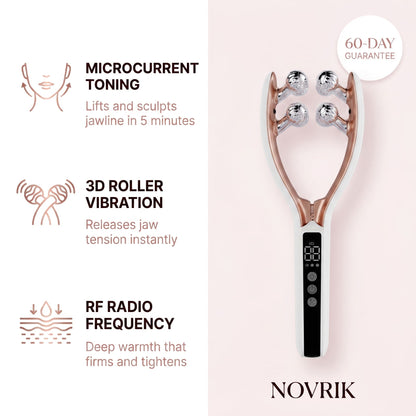 Novrik™ Facial Massager — De-Puff, Sculpt & Relax in 5 Minutes
